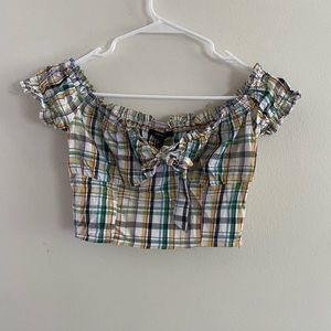 Forever 21 multicolor plaid crop top